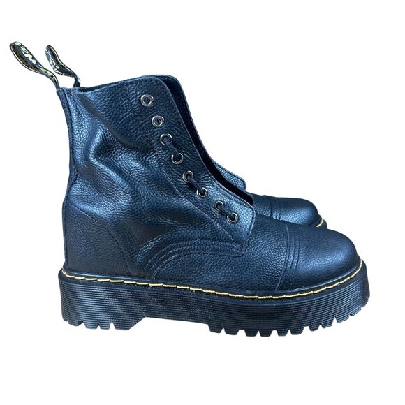 Dr. Martens Sinclair Milled Napa Leather Platform Boots Black EU 45 US 14L - Picture 1 of 6
